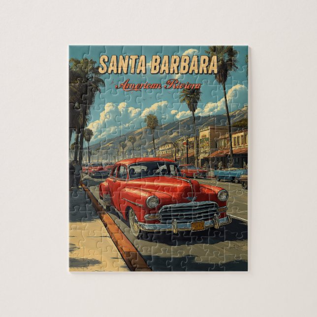 Quebra-cabeça Vintage Papais noeis Barbara, Califórnia (Vertical)