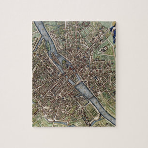 Quebra-cabeça Vintage Paris Map shabbychic
