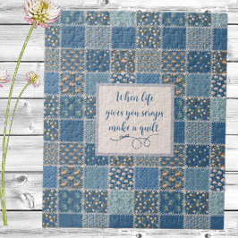 Quebra-cabeça Vintage Patchwork Impressão Dusty Blues Jigsera Qu