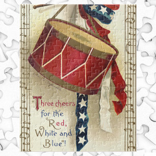 Quebra-cabeça Vintage Patriotic, Tambores com Notas Musicais