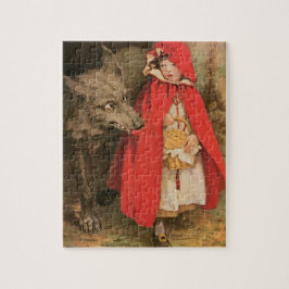 Quebra-cabeça Vintage Pequeno Chapeuzinho Vermelho e Grande Lobo
