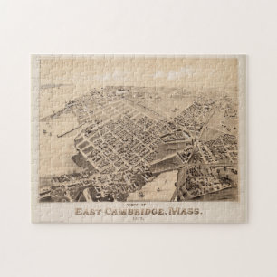 Quebra-cabeça Vintage Pictorial Map of East Cambridge MÃE (1879)