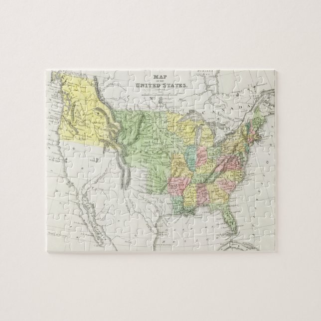 Quebra-cabeça Vintage Política dos Estados Unidos Mapa (1833) (Horizontal)