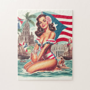 Quebra-cabeça Vintage Porto Rico Pin-Up