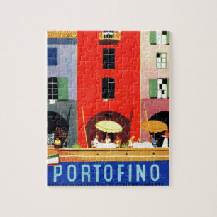Quebra-cabeça Vintage Portofino Itália Europa - Ilustração do Vi