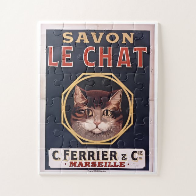 Quebra-cabeça "Vintage poster Savon Le Chat" (Vertical)