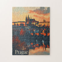 Vintage Praga: Cartão-postal Charles Bridge