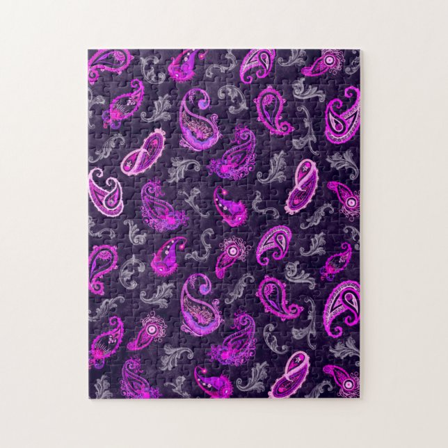 Quebra-cabeça Vintage Purple Paisley (Vertical)