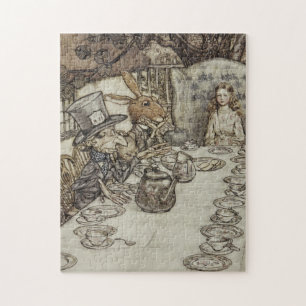 Quebra-cabeça Vintage Rackham Mad Tea Party Alice no País das Ma