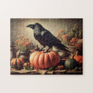 Quebra-cabeça Vintage Raven Foto Gótica Halloween