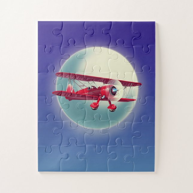 Quebra-cabeça Vintage Red Biplane (Vertical)