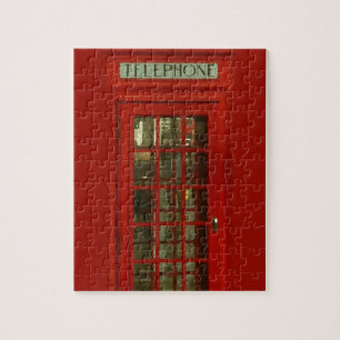 Quebra-cabeça Vintage Red Telephone Box London City Viagem Art