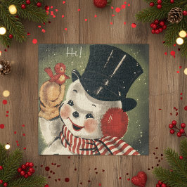Quebra-cabeça Vintage Retro Happy Snowman Holiday