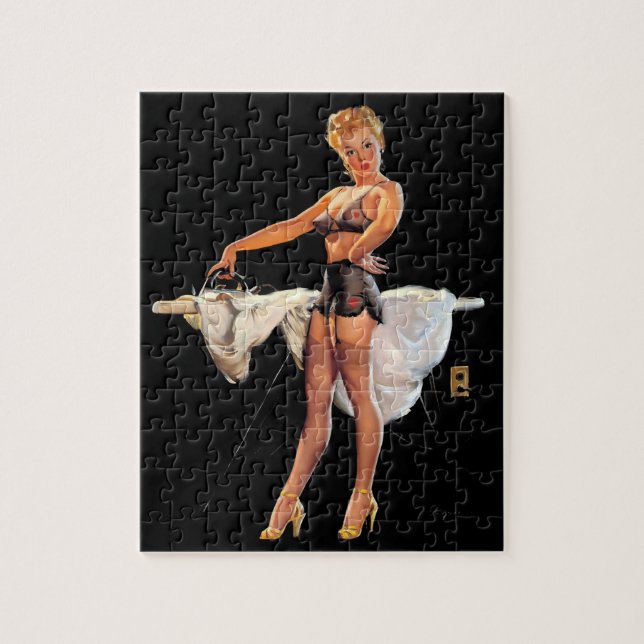 Quebra-cabeça Vintage Retro Ironing Pinup Girl (Vertical)