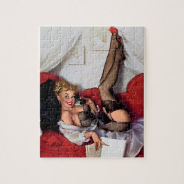 Quebra-cabeça Vintage Retro Telephone Pinup
