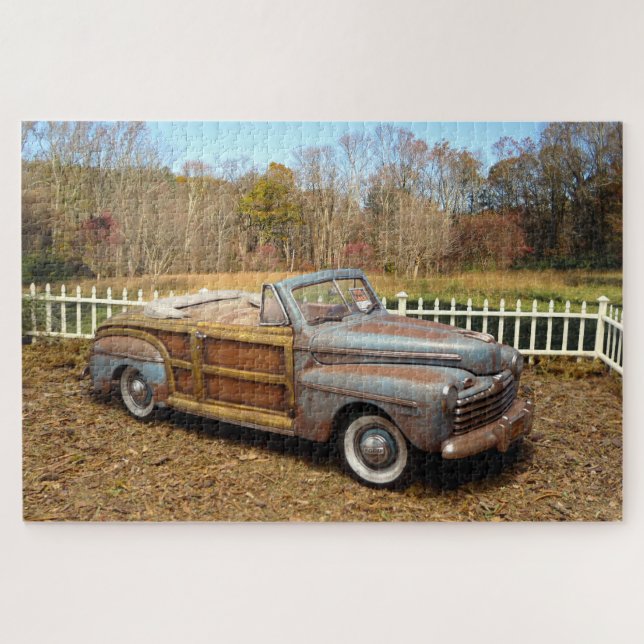 Quebra-cabeça Vintage Rusty Barn Encontrar Carro Woody Convertív (Horizontal)