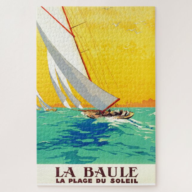Quebra-cabeça Vintage Sail Boats Viagem francês (Vertical)