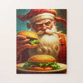 Quebra-cabeça Vintage Santa Claus com Hamburger