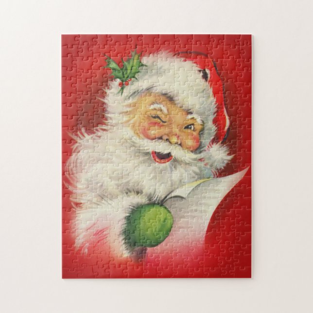 Quebra-cabeça Vintage Santa Claus Natal (Vertical)