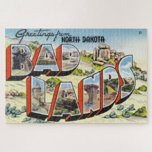 Quebra-cabeça Vintage Saudações de Badlands North Dakota Poste