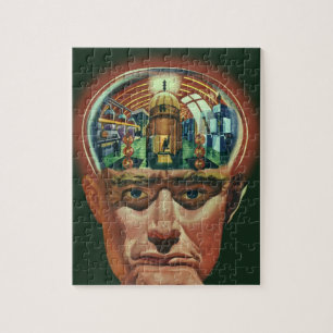 Quebra-cabeça Vintage Science Fiction, Alienígena Brain in Labor