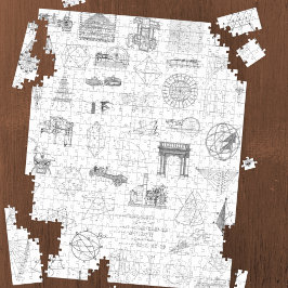Quebra-cabeça Vintage Science Illustrations Black White Standard