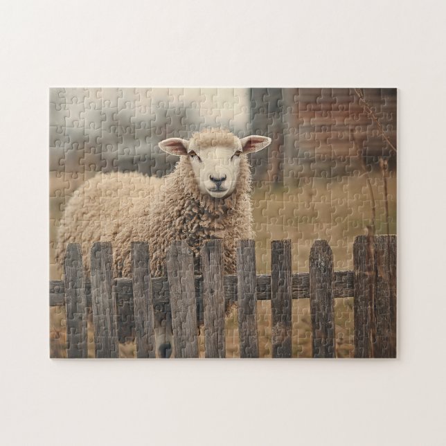 Quebra-cabeça Vintage Sheep Sepia (Horizontal)