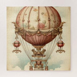 Quebra-cabeça Vintage Steampunk Pink Air Balloon