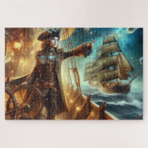 Vintage Steampunk Vintage Pirata Espacial do Ocean
