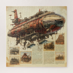 Quebra-cabeça Vintage Steampunk Zeppelin (11)