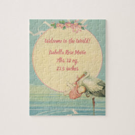 Quebra-cabeça Vintage Storm com Baby Girl no cobertor rosa