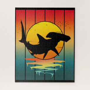 Quebra-cabeça Vintage Sunset Hammerhead Shark