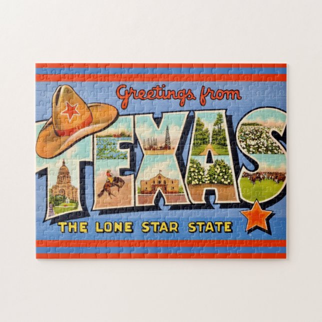 Quebra-cabeça Vintage Texas (Horizontal)