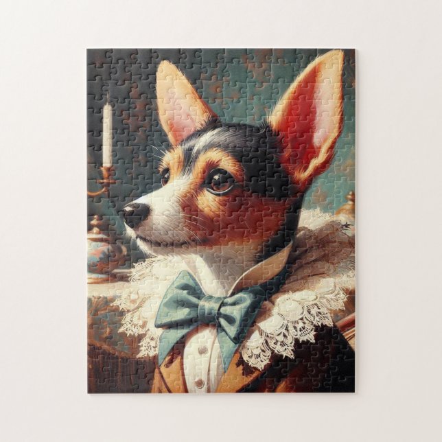 Quebra-cabeça Vintage Toy Fox Terrier Painting (Vertical)
