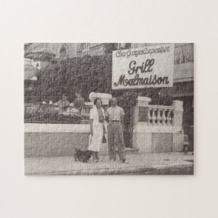 Quebra-cabeça Vintage travel couple French Riviera Cannes 1930s
