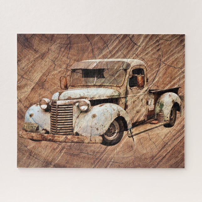 Quebra-cabeça Vintage Truck Rustic Wood (Horizontal)
