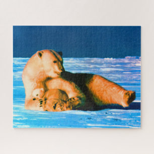 Quebra-cabeça Vintage USA Alaska mãe urso polar