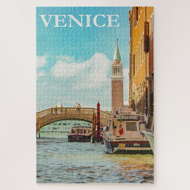 Quebra-cabeça Vintage Veneice Itália Viagem (Vertical)
