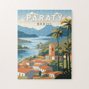 Quebra-cabeça Vintage Viagem de Arte do Brasil Paraty
