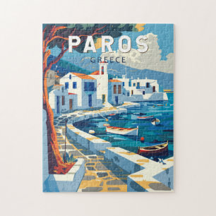 Quebra-cabeça Vintage Viagem de Grécia de Paros