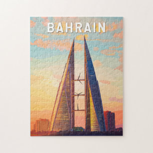 Quebra-cabeça Vintage Viagem de Ilustração Bahrein