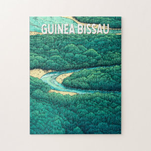 Quebra-cabeça Vintage Viagem de Ilustração da Guiné Bissau