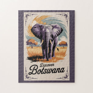 Quebra-cabeça Vintage Viagem de ilustração do Botsuana