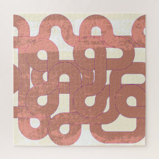 Quebra-cabeça Vintage Vibrante: Linhas Coloridas Abstrato