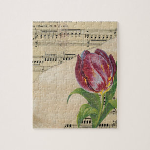 Quebra-cabeça Vintage Victorian Music Romance Tulips