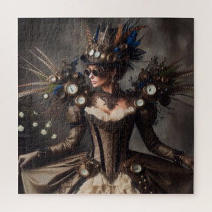Quebra-cabeça Vintage Victorian Steampunk Hora Lady