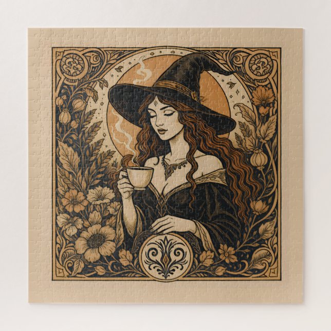 Quebra-cabeça Vintage Witch Tea Time (Vertical)