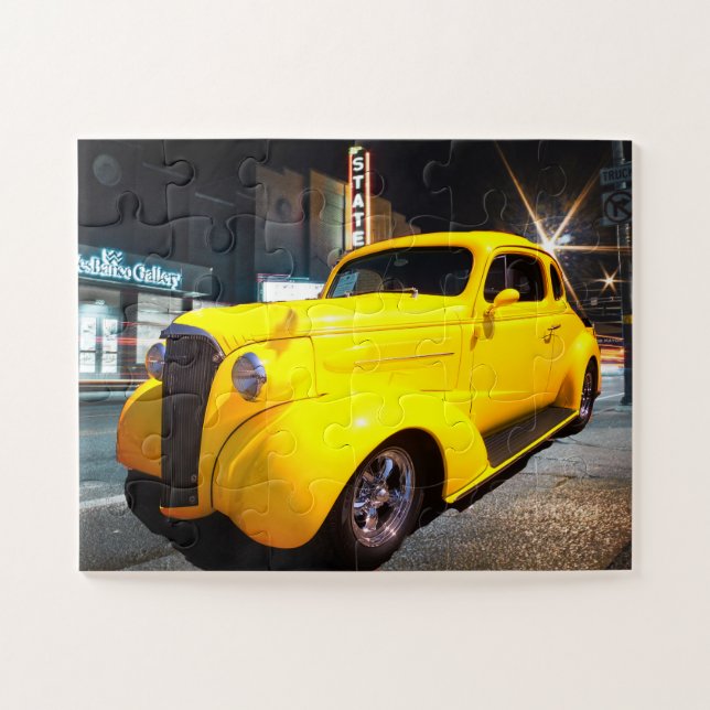 Quebra-cabeça Vintage Yellow Coupe Street Rod (Horizontal)