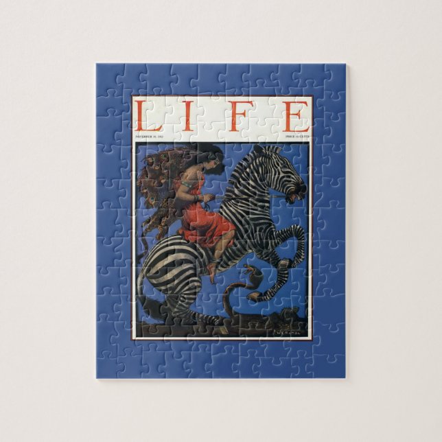 Quebra-cabeça Vintage Zebra com Art Nouveau Impressão (Vertical)