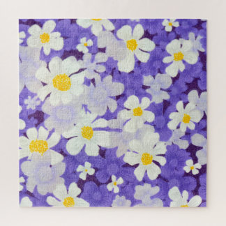 Quebra-cabeça Vintagem Colorida: Padrão de Flor Sem Costura